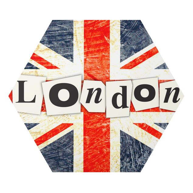 Hexagon Bild Alu-Dibond - Yeah London