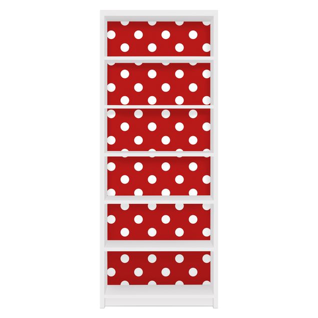 Möbelfolie für IKEA Billy Regal - Klebefolie No.DS92 Punktdesign Girly Rot