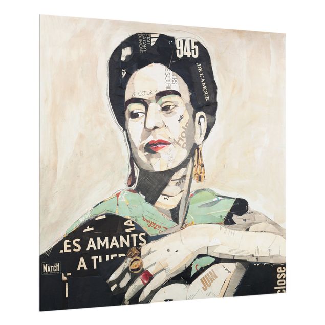 Spritzschutz Glas - Frida Kahlo - Collage No.4