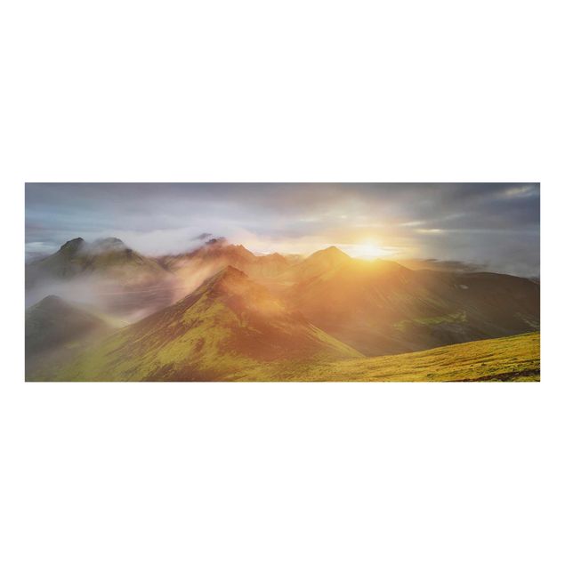Glasbild - Storkonufell im Sonnenaufgang - Panorama