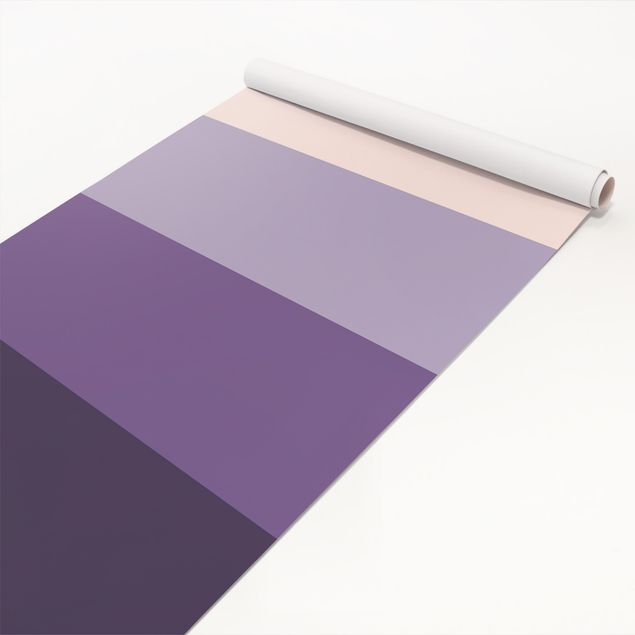 Möbelfolie - 3 violette Streifen Blütenfarben & helle Kontrastfarbe