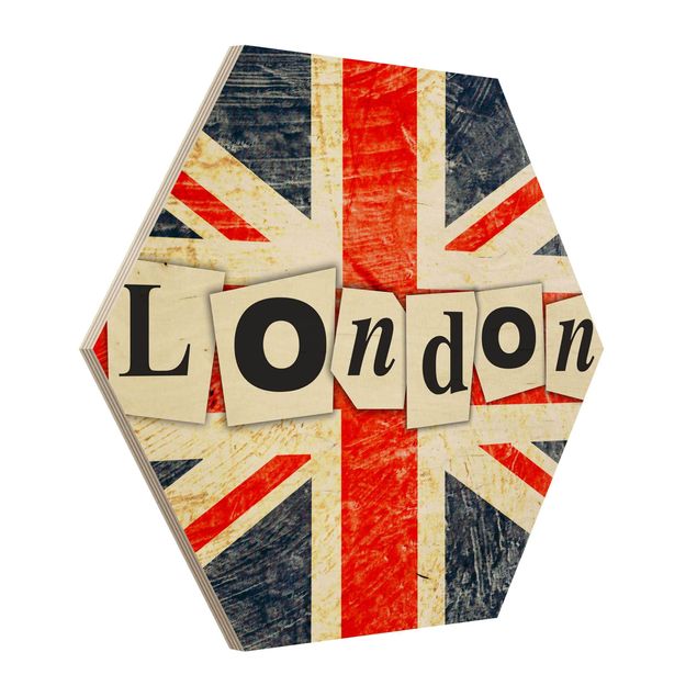 Hexagon Bild Holz - Yeah London