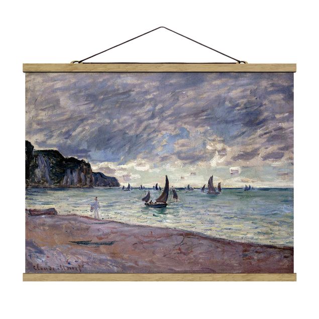 Stoffbild mit Posterleisten - Claude Monet - Küste von Pourville - Querformat 4:3