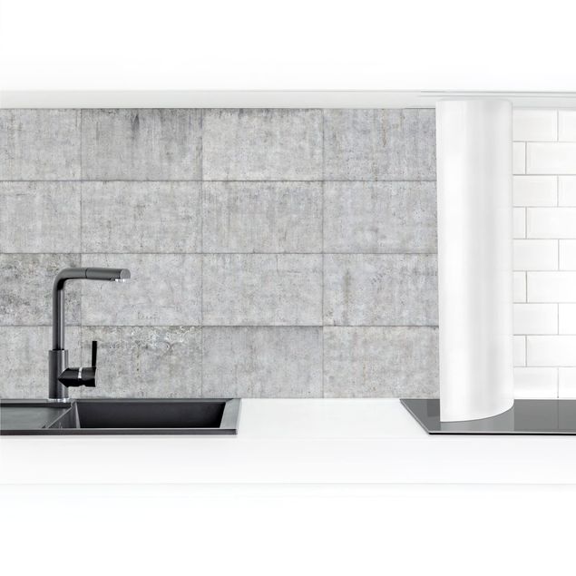 Küchenrückwand - Beton Ziegeloptik grau