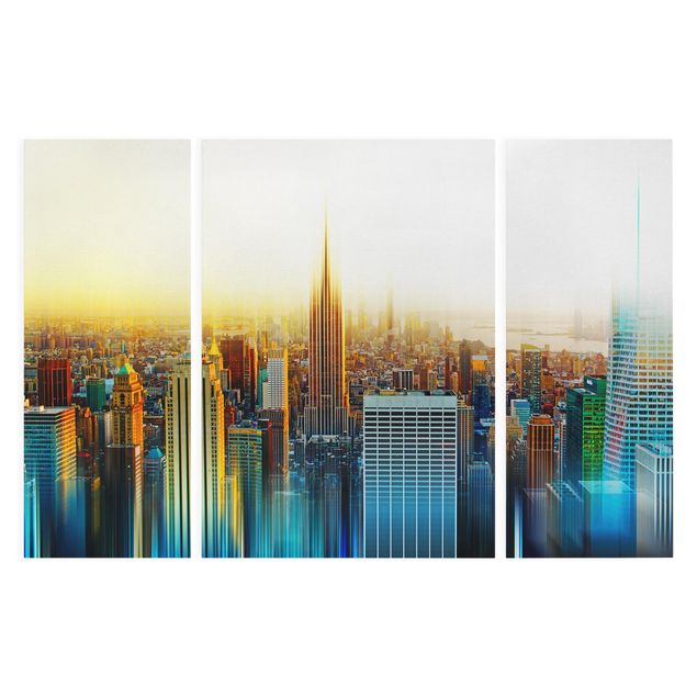 Leinwandbild 3-teilig - Manhattan Abstrakt - Triptychon