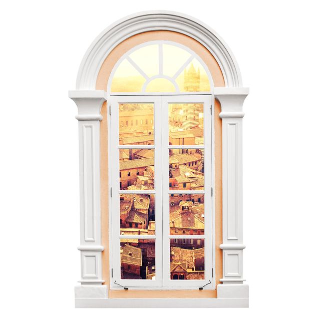 3D Wandsticker Fenster Mediterran Fiery Siena