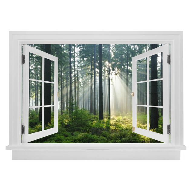 Wandsticker Offenes Fenster Enlightened Forest