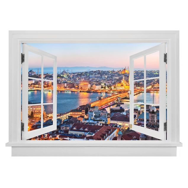 3D Wandtattoo Offenes Fenster Istanbul