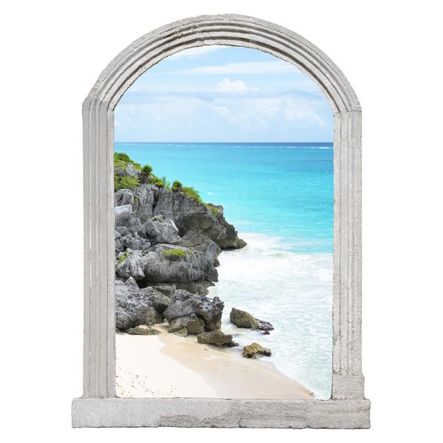 3D Wandtattoo Steinbogen Karibikküste Tulum Ruinen