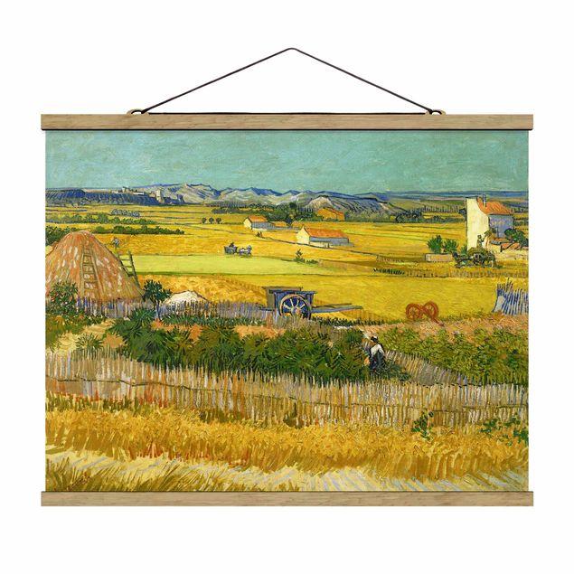 Stoffbild mit Posterleisten - Vincent van Gogh - Die Ernte - Querformat 4:3