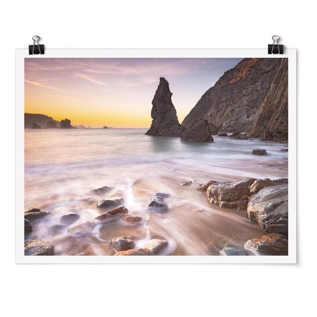 Poster - Spanischer Strand bei Sonnenaufgang - Querformat 3:4