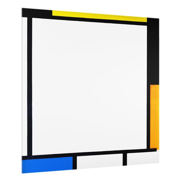 Glas Spritzschutz - Piet Mondrian - Komposition II - Quadrat - 1:1