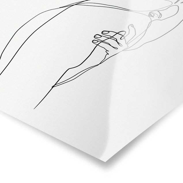 Poster - Line Art Frauenakt Schulter Schwarz Weiß - Quadrat 1:1