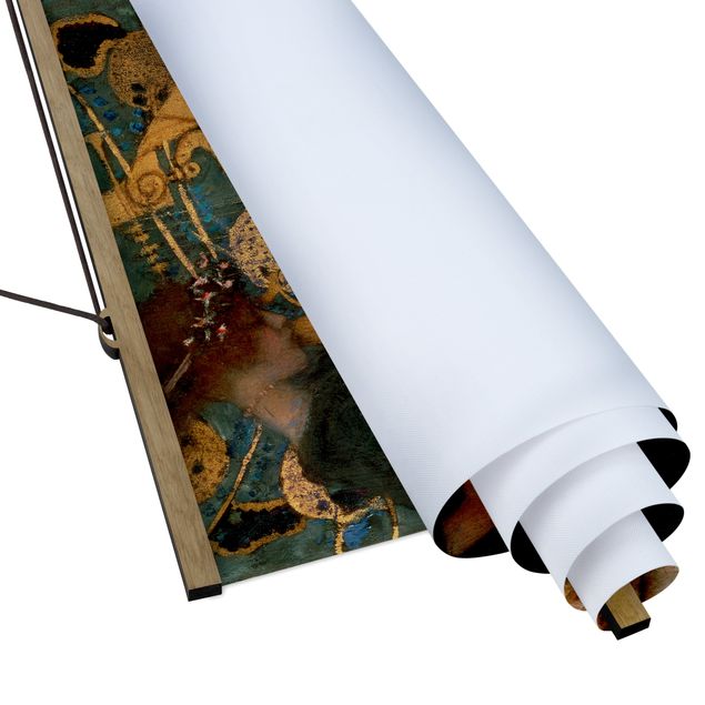 Stoffbild mit Posterleisten - Gustav Klimt - Die Musik - Querformat 4:3