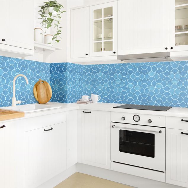 Küchenrückwand - Keramikfliesen - Blau