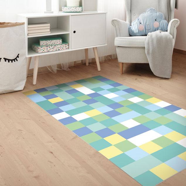 Teppich modern Buntes Mosaik Spielwiese