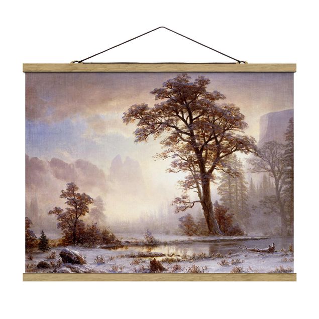 Stoffbild mit Posterleisten - Albert Bierstadt - Yosemite Valley bei Schneefall - Querformat 4:3