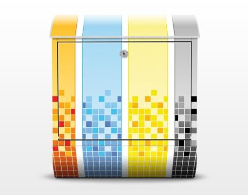 Wandbriefkasten - Pixel Mix - Briefkasten Bunt