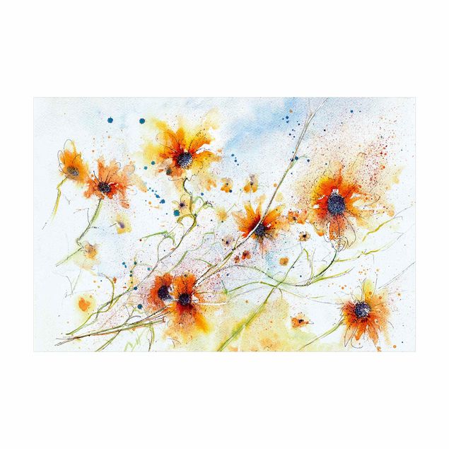 Teppich Natur Painted Flowers