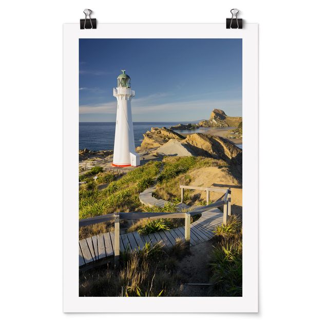 Poster - Castle Point Leuchtturm Neuseeland - Hochformat 3:2