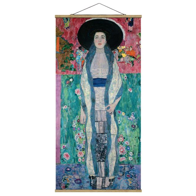Stoffbild mit Posterleisten - Gustav Klimt - Adele Bloch-Bauer II - Hochformat 1:2