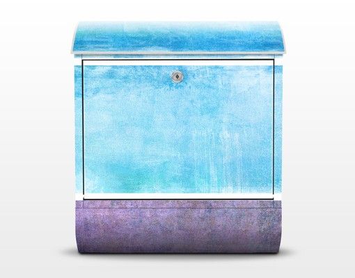 Briefkasten mit Zeitungsfach - Colour Harmony Blue - Modern Blau