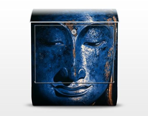 Wandbriefkasten - Delhi Buddha - Briefkasten Blau