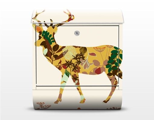 Design Briefkasten Floral Deer 39x46x13cm