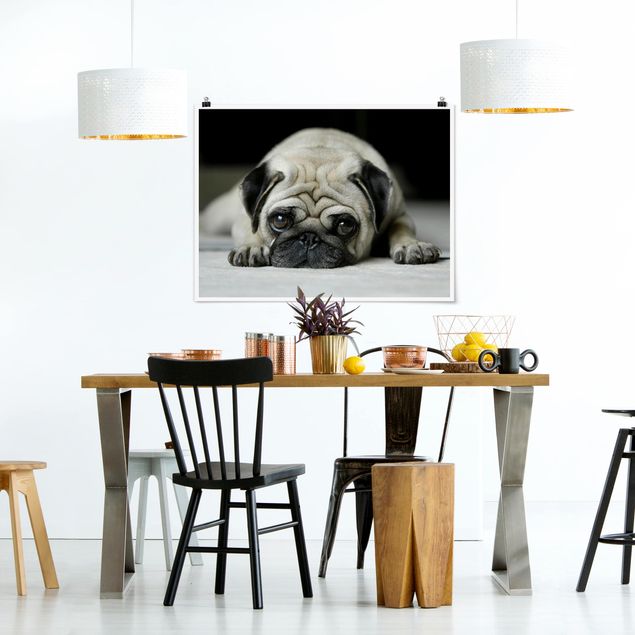 Poster - Pug Loves You - Querformat 3:4
