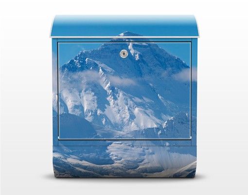 Briefkasten mit Zeitungsfach - Mount Everest - Hausbriefkasten Blau