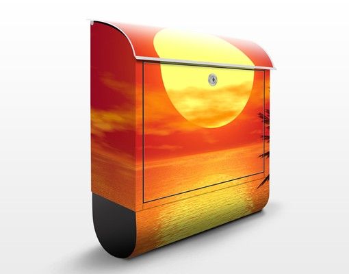 Briefkasten - Karibischer Sonnenuntergang - Hausbriefkasten Orange