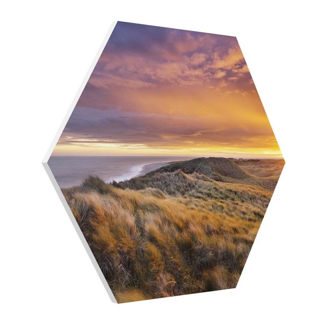 Hexagon Bild Forex - Sonnenaufgang am Strand auf Sylt