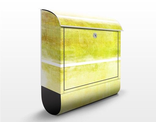 Briefkasten mit Zeitungsfach - Colour Harmony Yellow - Briefkasten modern