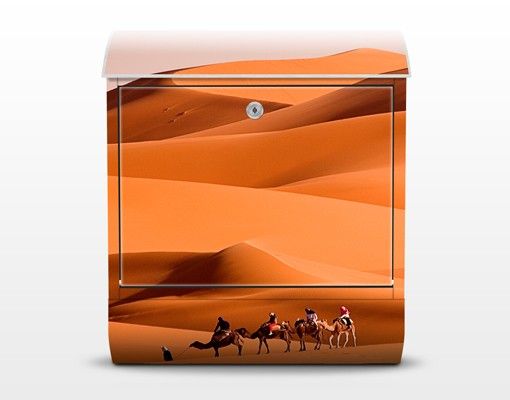 Briefkasten mit Zeitungsfach - Namib Desert - Hausbriefkasten Orange