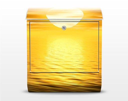 Wandbriefkasten - Golden Sunrise - Briefkasten Gelb