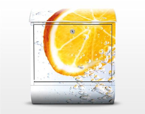 Wandbriefkasten - Splash Orange - Briefkasten Gelb-Weiß