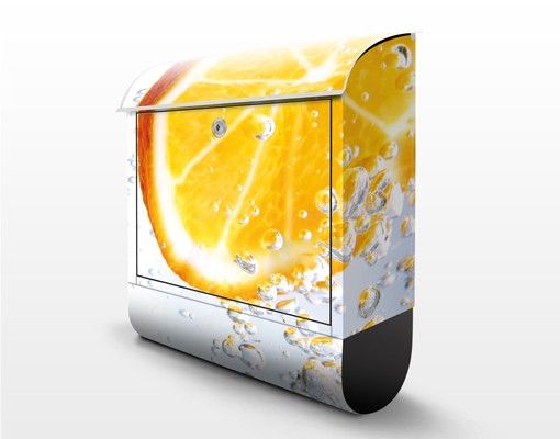 Wandbriefkasten - Splash Orange - Briefkasten Gelb-Weiß