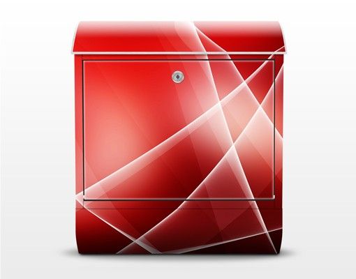 Briefkasten Rot mit Zeitungsfach - Red Heat - Modern Rot