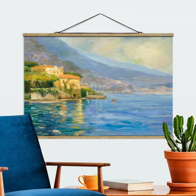 Stoffbild mit Posterleisten - Italienische Landschaft - Meer - Querformat 3:2