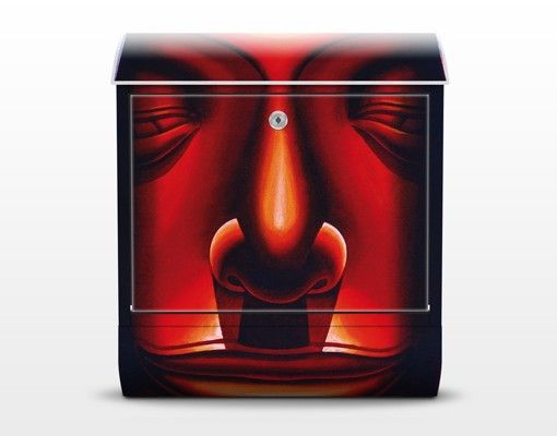 Wandbriefkasten - Secret Thoughts of Buddha - Briefkasten Rot