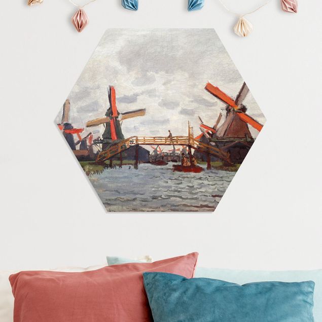 Hexagon Bild Forex - Claude Monet - Windmühlen Zaandam