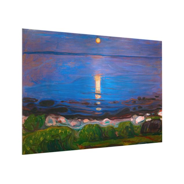 Glas Spritzschutz - Edvard Munch - Sommernacht am Meeresstrand - Querformat - 4:3