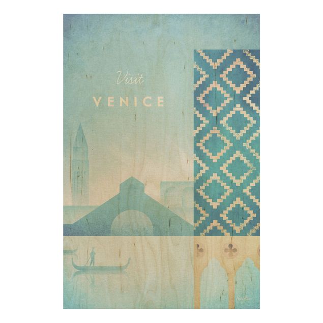 Holzbild - Reiseposter - Venedig - Hochformat 3:2