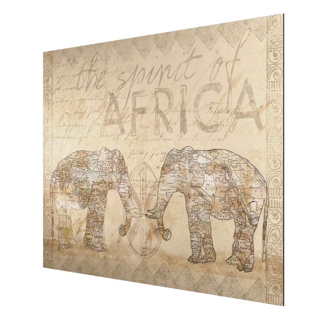 Aluminium Print gebürstet - Vintage Collage - Spirit of Africa - Querformat 3:4