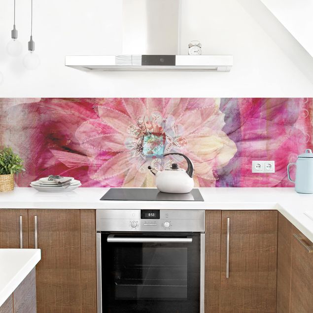 Küchenrückwand - Grunge Flower