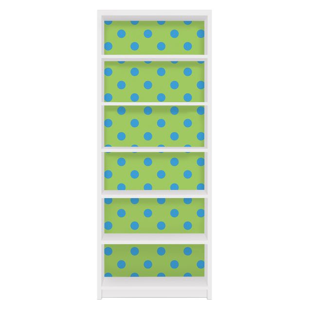 Möbelfolie für IKEA Billy Regal - Klebefolie No.DS92 Punktdesign Girly Grün