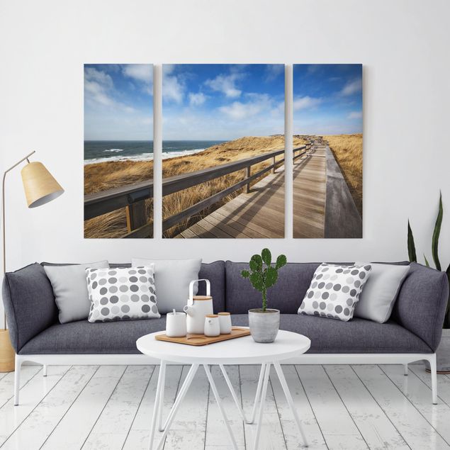 Leinwandbild 3-teilig - Nordseespaziergang - Triptychon