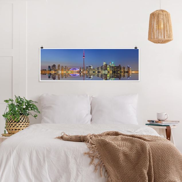 Poster - Toronto City Skyline vor Lake Ontario - Panorama Querformat