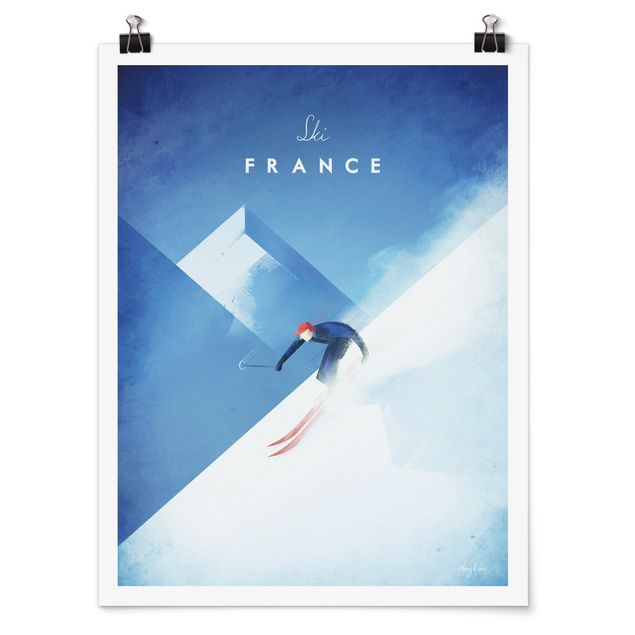 Poster - Reiseposter - Ski in Frankreich - Hochformat 4:3
