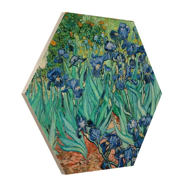 Hexagon Bild Holz - Vincent van Gogh - Iris